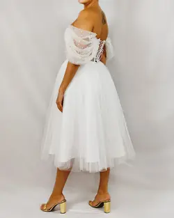 HOBRAT white bridal dress