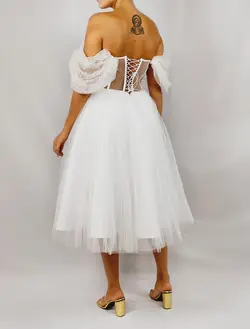 HOBRAT white bridal dress