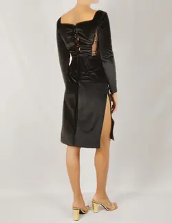 HOBRAT velvet &amp; dantel dress