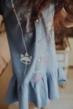 HOBRAT hand paint denim Dress