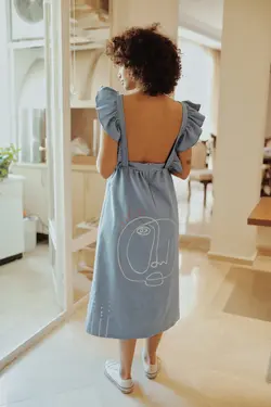 HOBRAT hand painted denim dress