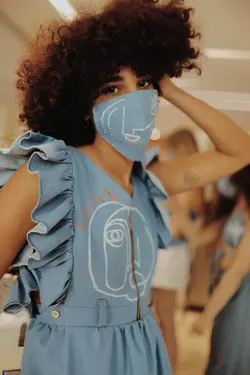 HOBRAT hand painted denim dress