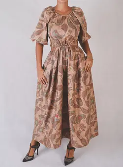 HOBRAT simurgh italian gabardian Maxi dress