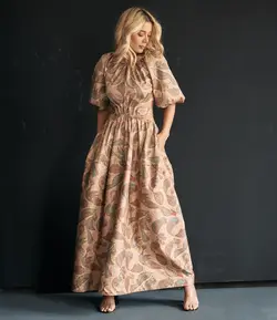 HOBRAT simurgh italian gabardian Maxi dress