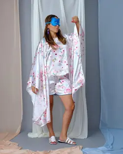 HOBRAT flamingo &amp; flower sleepwear top