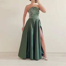 پیراهن شب سبز طاووس