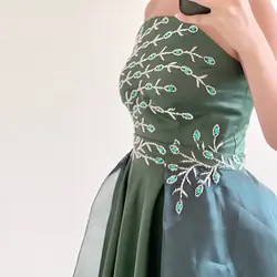 پیراهن شب سبز طاووس