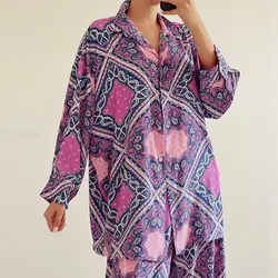 شومیز حریر طرح دار