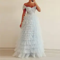 پیراهن ماکسی تور آبی