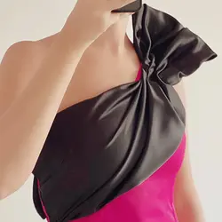 پیراهن ماکسی کرپ سرخابی