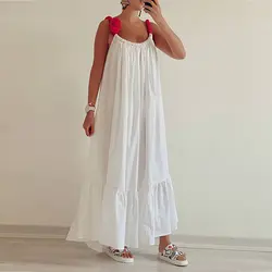 پیراهن پوپلین  با طناب قرمز