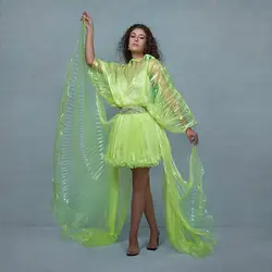 پیراهن پیلیسه پروانه فسفری