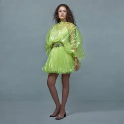 پیراهن پیلیسه پروانه فسفری