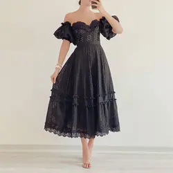 پیراهن خامه‌ دوزی تاپ لکس مشکی‌