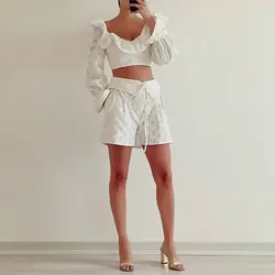 تاپ و شلوارک ژاکارد