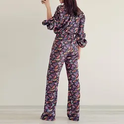 شومیز و شلوار ساتن طرح پروانه