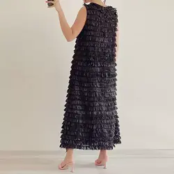 پیراهن ماکسی ربان دوزی مشکی