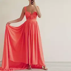 پیراهن شب  کرپ حریر نارنجی