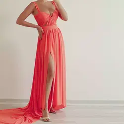 پیراهن شب  کرپ حریر نارنجی