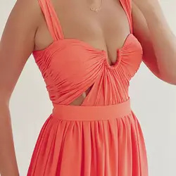 پیراهن شب  کرپ حریر نارنجی