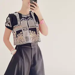 تاپ حریر گل دوزی