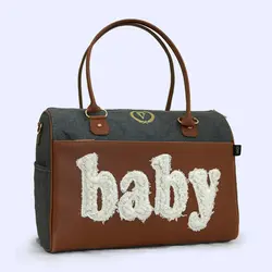 ساک لوازم نوزاد مدل ونوس طوسی-عسلی