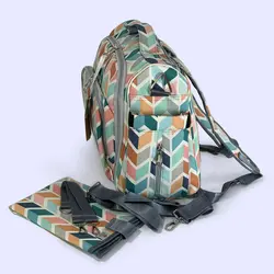 کیف رودوشی کوله ای لوازم نوزاد یونا طرحدار زیگزاگ
