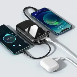 پاوربانک شارژ سریع 20 واتی بیسوس مدل Baseus Qpow PPQD-H01 ظرفیت 20000 میلی آمپر همراه با کابل متصل لایتنینگ