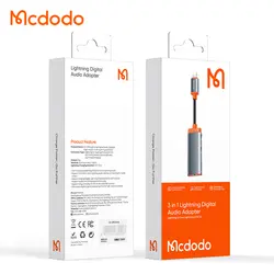 تبدیل لایتنینگ به جک 3.5 میلیمتری AUX و 2 پورت لایتنینگ مک دودو مدل MCDODO CA-0950