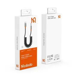 کابل تبدیل فنری تایپ سی به جک 3.5mm هدفون AUX مکدودو MCDODO CA-0900 طول 180 سانتيمتر