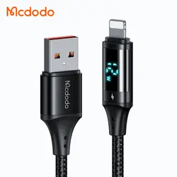 کابل شارژ و انتقال داده لایتنینگ 3 آمپر مک دودو مدل MCDODO CA-1060 داراي نمایشگر دیجیتال طول 120 سانتيمتر