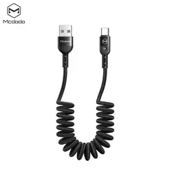 کابل شارژ و انتقال داده فنری USB به تایپ سی مک دودو مدل MCDODO CA-6420 طول 180 سانتیمتر