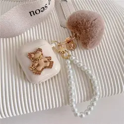 کاور ایرپاد LOVE خرسی همراه آویز مروارید و پام