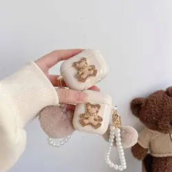 کاور ایرپاد LOVE خرسی همراه آویز مروارید و پام