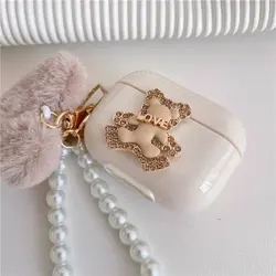 کاور ایرپاد LOVE خرسی همراه آویز مروارید و پام