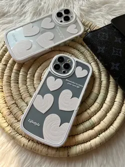 قاب آیفون قلب سفید استند دار با کاور ایرپاد