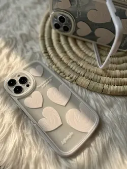 قاب آیفون قلب سفید استند دار با کاور ایرپاد