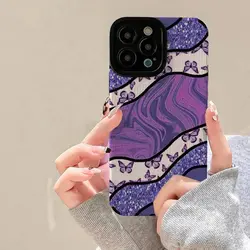 قاب آیفون پروانه کبریتی بنفش butterfly purple - jijstore جیج استور