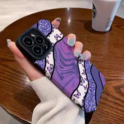 قاب آیفون پروانه کبریتی بنفش butterfly purple - jijstore جیج استور
