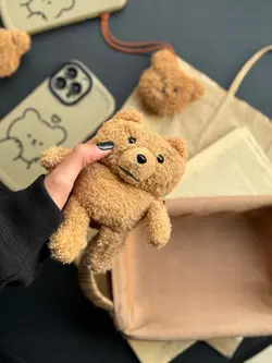 کاور ایرپاد تدی عروسک پشمی رنگ روشن - jijstore جیج استور