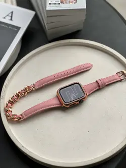 بند اپل واچ چرم کارتیر سانتوس همراه با گارد نگین دار - jijstore جیج استور