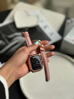 بند اپل واچ چرم کارتیر سانتوس همراه با گارد نگین دار - jijstore جیج استور