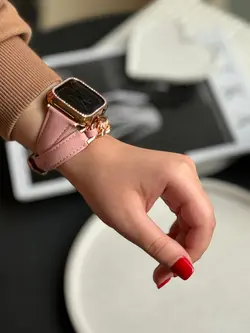 بند اپل واچ چرم کارتیر سانتوس همراه با گارد نگین دار - jijstore جیج استور