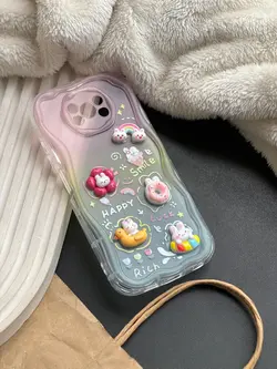 قاب Happy Rabbit عروسک برجسته آیفون|سامسونگ|شیائومی - jijstore جیج استور