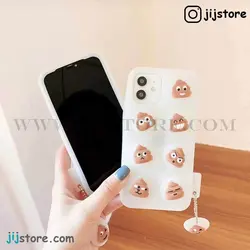 قاب آیفون فیجت اموجی پوو pou همراه آویز