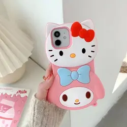 قاب آیفون عروسکی دو تایی هلو کیتی Hello kitty