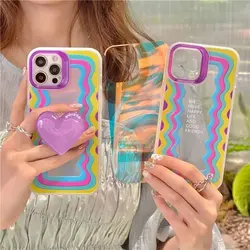 قاب آیفون We have happy life همراه پاپ سوکت