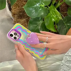 قاب آیفون We have happy life همراه پاپ سوکت