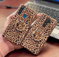 قاب پلنگی قهوه ای همراه پاپ سوکت مناسب برای آیفون|سامسونگ|شیائومی