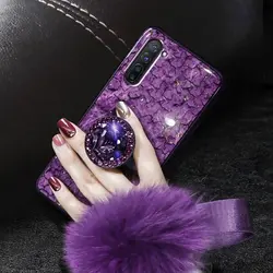 قاب ماربل پاپام بنفش همراه بند و پاپ سوکت مناسب برای آیفون|سامسونگ|شیائومی